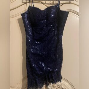NWOT Sequin Navy Mini Dress SZ 6